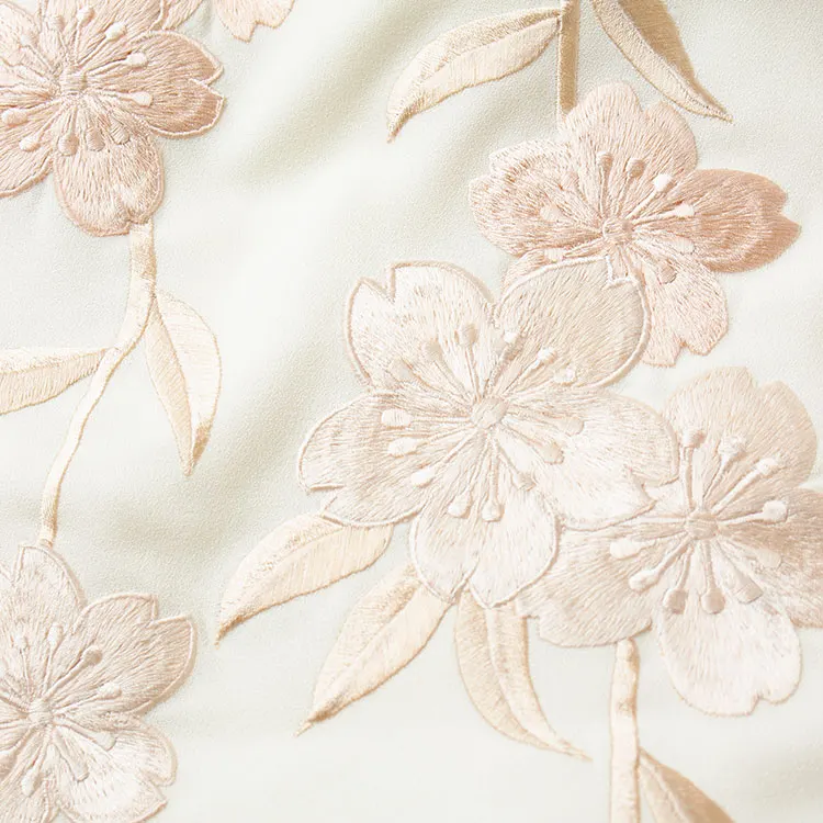 七五三レンタル（7歳女児結び帯） 7341 アイボリー しだれ桜刺繍 豪華