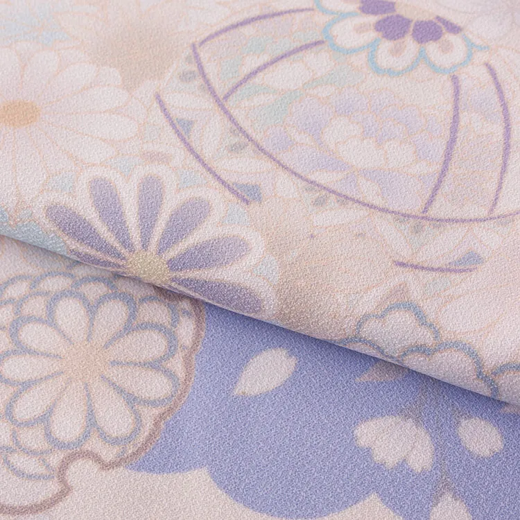 七五三レンタル（7歳女児結び帯） 7351 オフホワイト 鞠 桜 梅