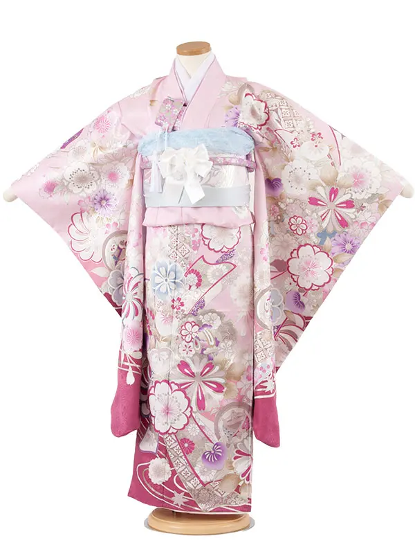 七五三レンタル（7歳女児結び帯） 7395 Shinako ピンク 花づくし