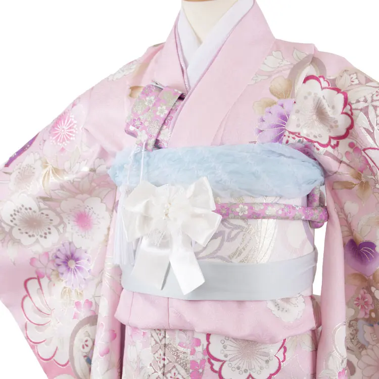 七五三レンタル（7歳女児結び帯） 7395 Shinako ピンク 花づくし