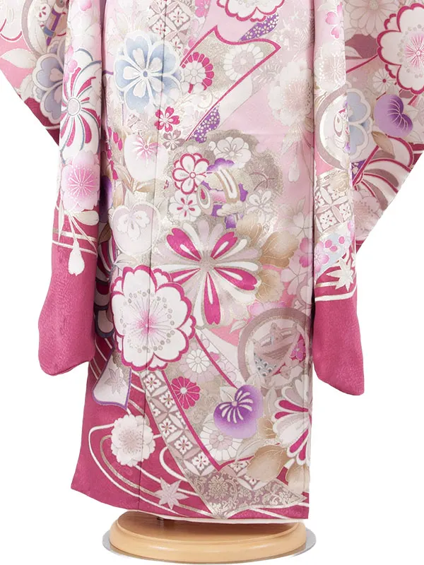 七五三レンタル（7歳女児結び帯） 7395 Shinako ピンク 花づくし