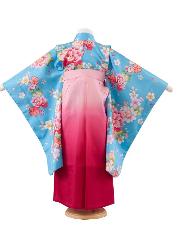 女児袴・卒園式・七五三（7女） 9052 水色/花/袴
