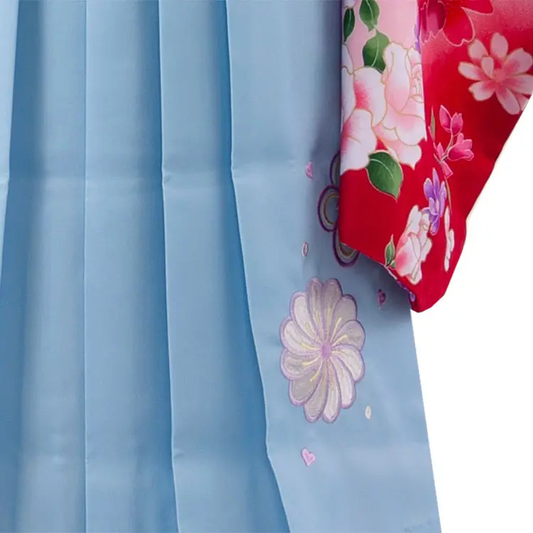 女児袴レンタル（6～7歳女の子） クリーム 薔薇 9099