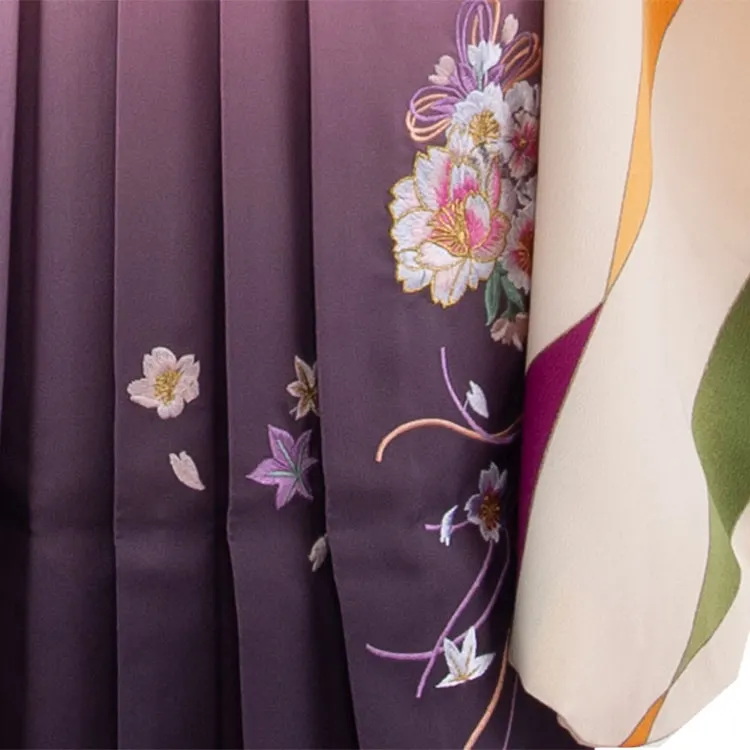 女児袴レンタル（7歳女の子） クリーム グラデーション袴 9122