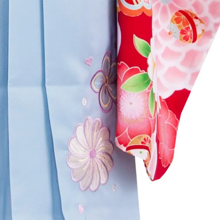 女児袴レンタル（5歳女の子） ワインレッド 鈴まり 菊 桜 9127