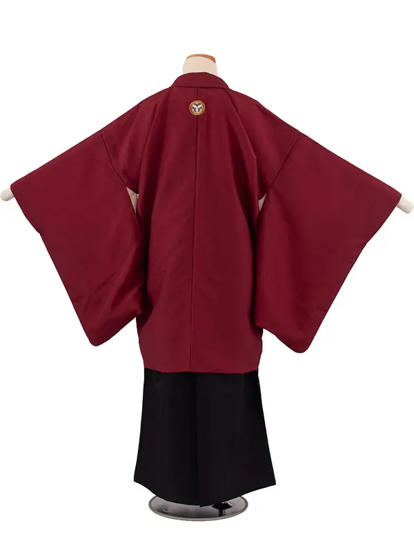 かんたん着付 小学校 卒業式 男の子 袴 小町kids ワイン×黒 1689