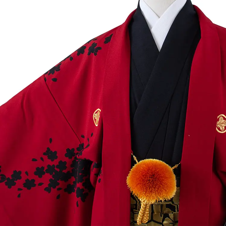 かんたん着付 小学校 卒業式 男の子 袴 赤地 黒桜 1711