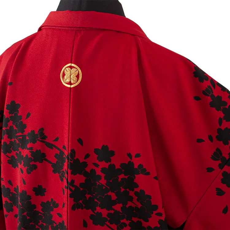 かんたん着付 小学校 卒業式 男の子 袴 赤地 黒桜 1711