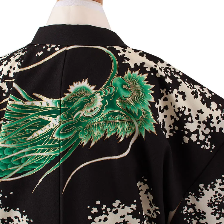 かんたん着付 小学校 卒業式 男の子 袴 黒地 緑龍 1716