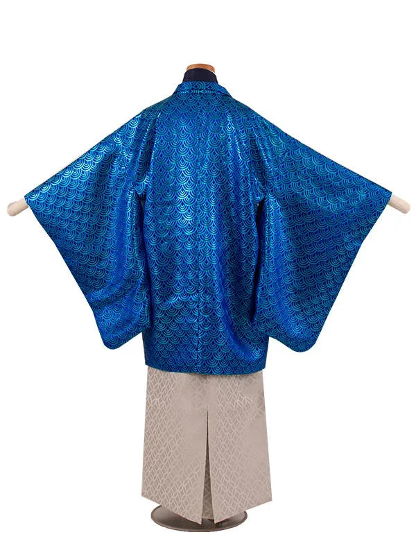 かんたん着付 小学校 卒業式 男の子 袴 青地 青海波 七宝袴 1728