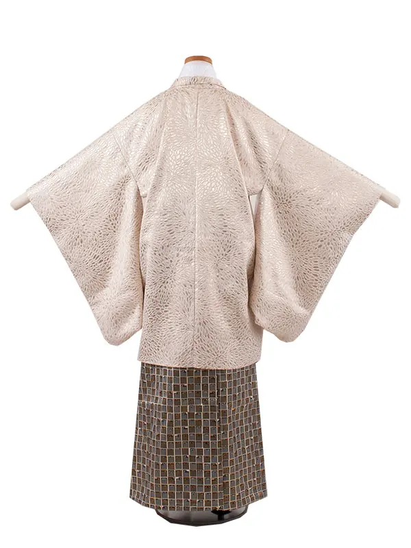 かんたん着付 小学校 卒業式 男の子 袴 ベージュ 1729