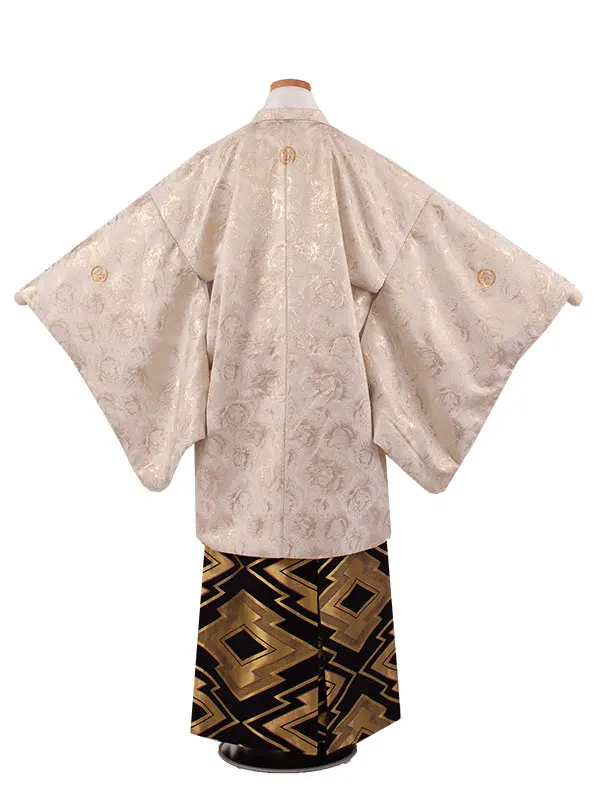 小学校 卒業式 男の子 袴 ベージュゴールド 薔薇 1736