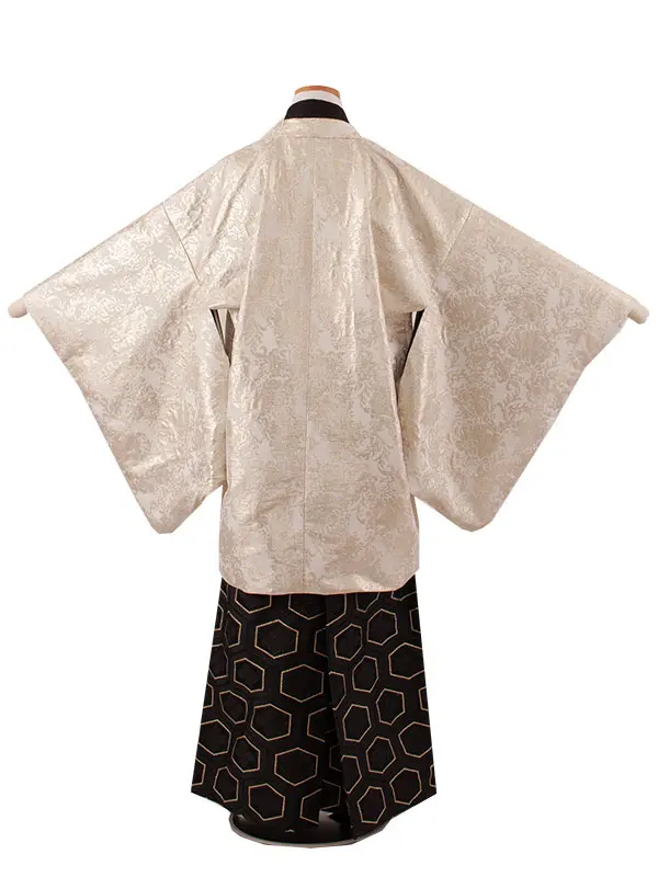 かんたん着付 小学校 卒業式 男の子 袴 オフホワイト アンティーク柄 1740