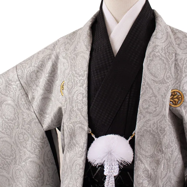 かんたん着付 小学校 卒業式 男の子 袴 グレー アンティーク柄 1741