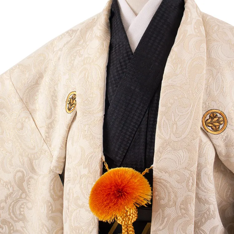 かんたん着付 小学校 卒業式 男の子 袴 ベージュ アンティーク柄 1744