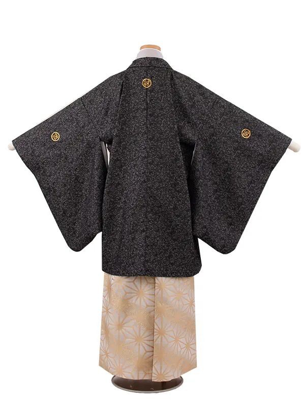 かんたん着付 小学校 卒業式 男の子 袴 黒地 1745