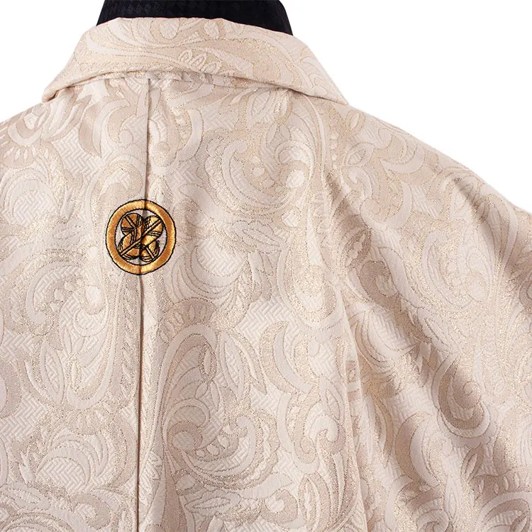 かんたん着付 小学校 卒業式 男の子 袴 ベージュ アンティーク柄 1748