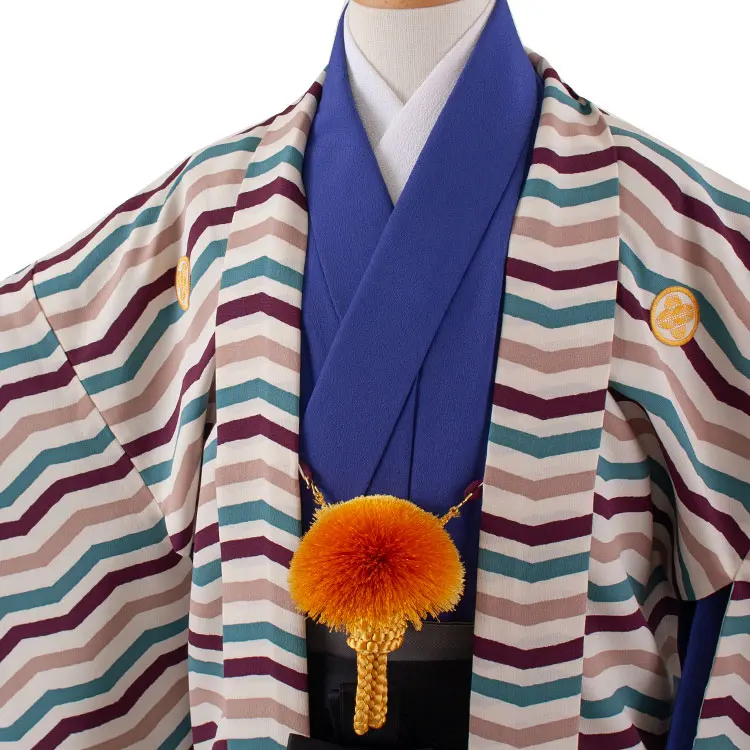 かんたん着付 小学校 卒業式 男の子 袴 アイボリー 幾何学模様 1752