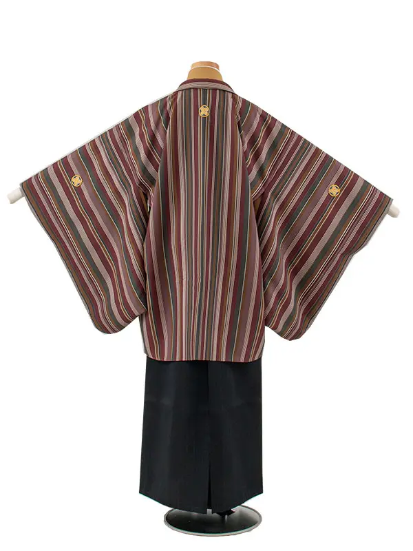 かんたん着付 小学校 卒業式 男の子 袴 ストライプ 1755