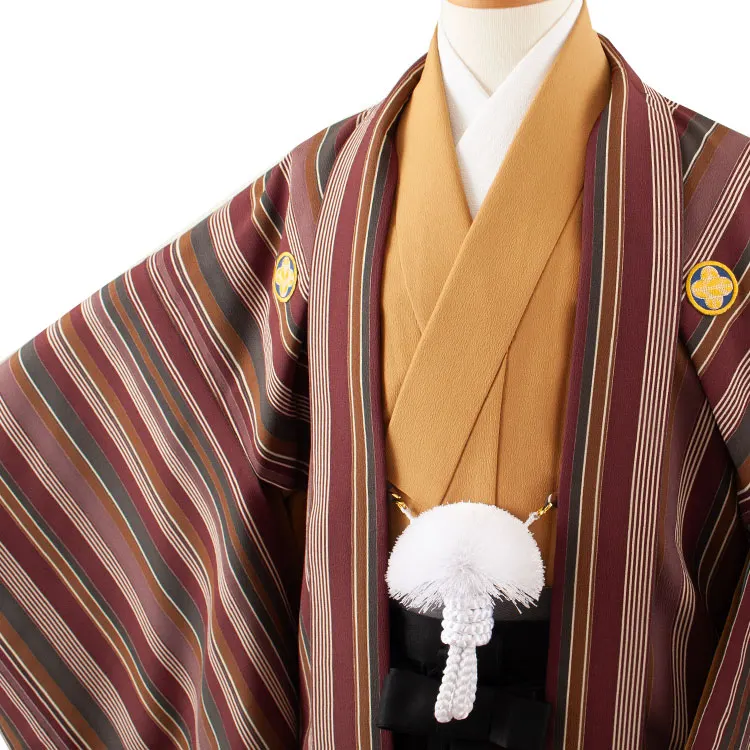 かんたん着付 小学校 卒業式 男の子 袴 ストライプ 1755