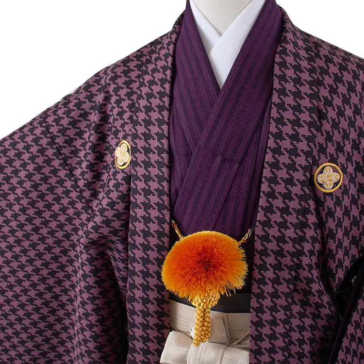 かんたん着付 小学校 卒業式 男の子 袴 紫地 千鳥柄 1762