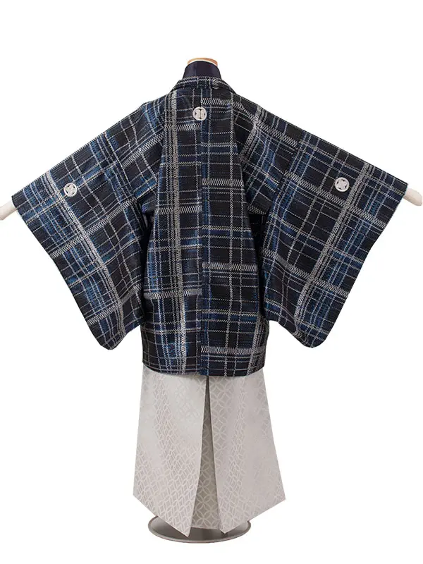 かんたん着付 小学校 卒業式 男の子 袴 紺地 幾何学模様 七宝袴 1769