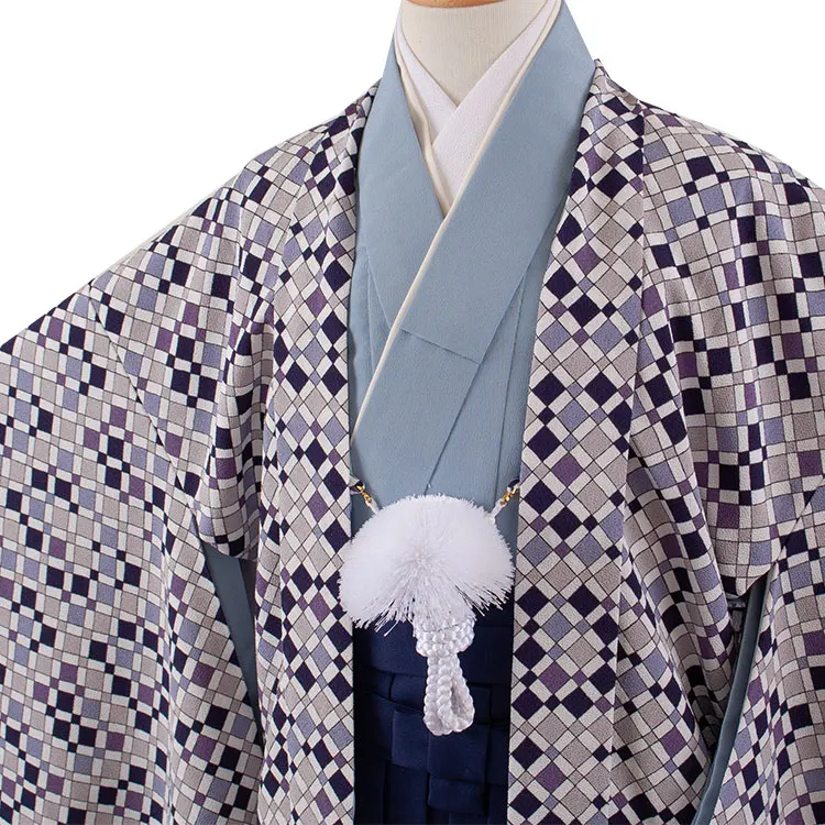 かんたん着付 小学校 卒業式 男の子 袴 オフホワイト 幾何学模様 1772