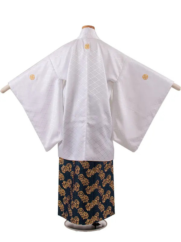 かんたん着付 小学校 卒業式 男の子 袴 白地 1773