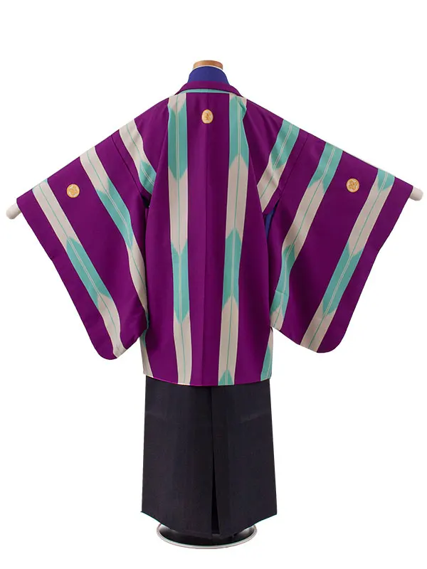 かんたん着付 小学校 卒業式 男の子 袴 紫地 矢絣 1795