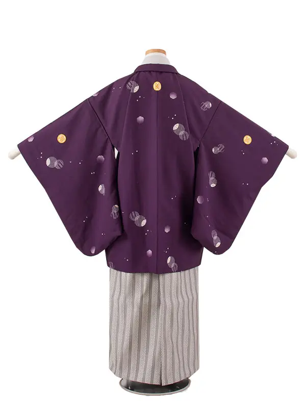 かんたん着付 小学校 卒業式 男の子 袴 紫地 1802