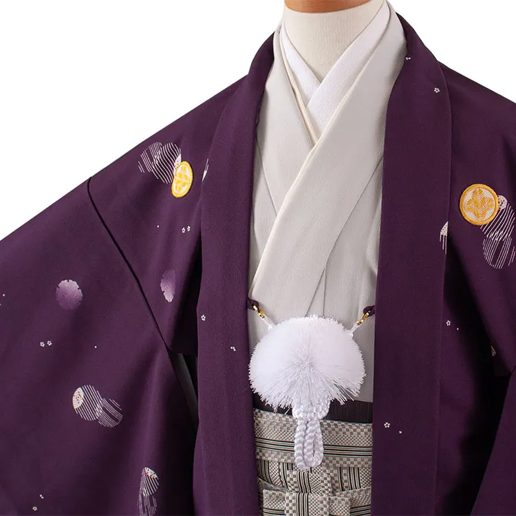 かんたん着付 小学校 卒業式 男の子 袴 紫地 1802