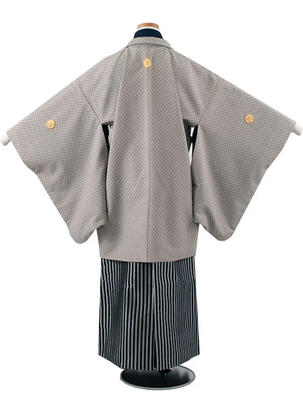 かんたん着付 小学校 卒業式 男の子 袴 グレー 1809