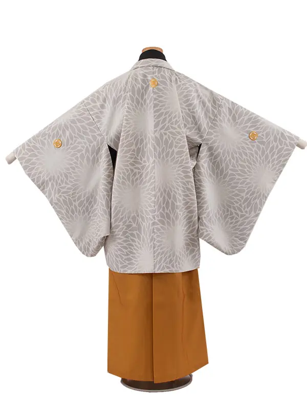 かんたん着付 小学校 卒業式 男の子 袴 グレー 1812