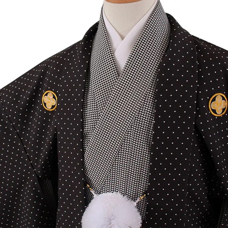 かんたん着付 小学校 卒業式 男の子 袴 黒地 七宝柄袴 1817
