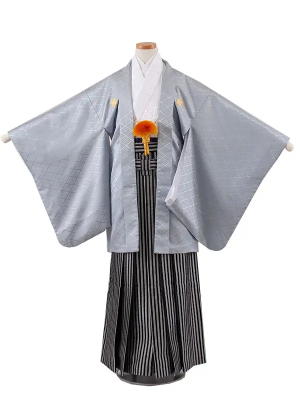 かんたん着付 小学校 卒業式 男の子 袴 グレー 1824