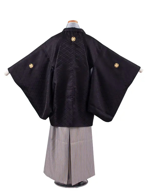 かんたん着付 小学校 卒業式 男の子 袴 黒地 1826