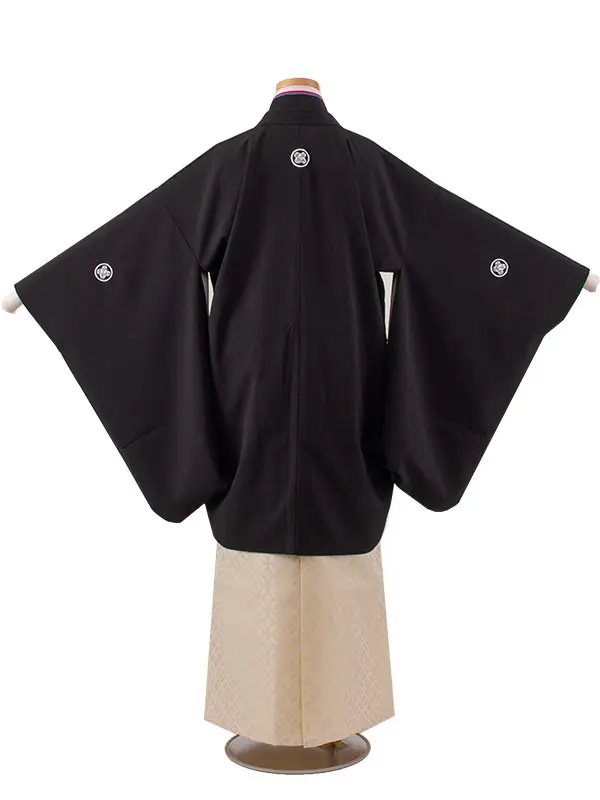 かんたん着付 小学校 卒業式 男の子 袴 黒地 七宝柄袴 1829