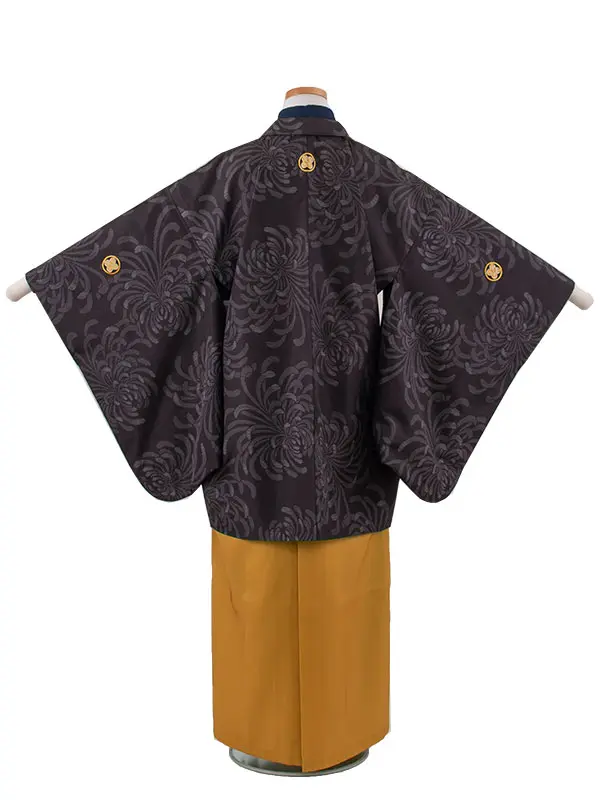 かんたん着付 小学校 卒業式 男の子 袴 黒地 1831