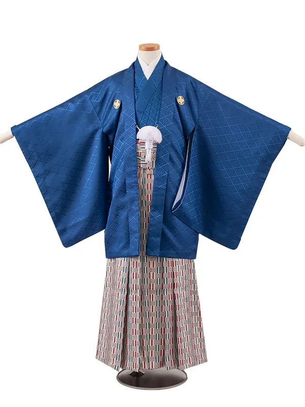 かんたん着付 小学校 卒業式 男の子 袴 青地 1833