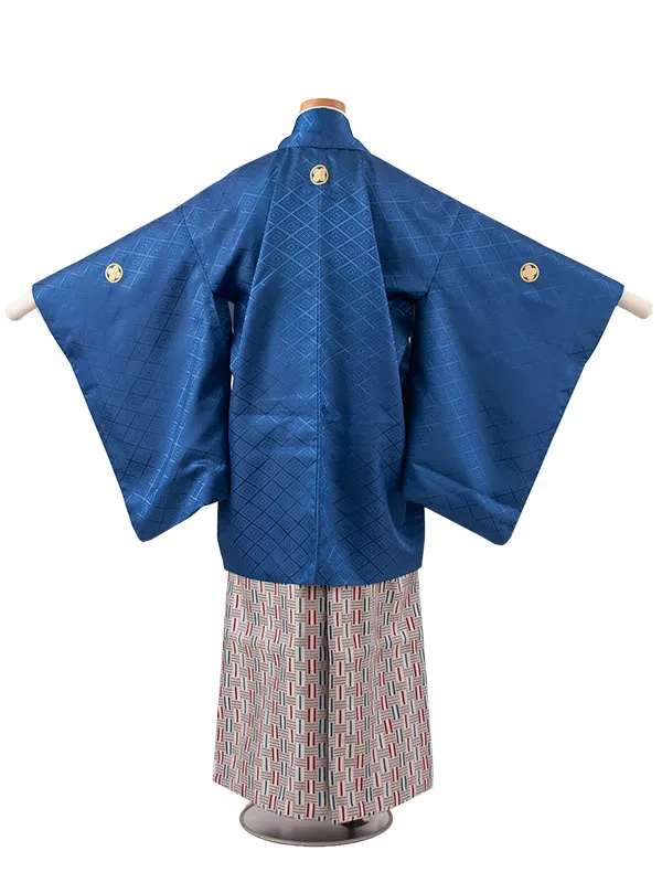 かんたん着付 小学校 卒業式 男の子 袴 青地 1833