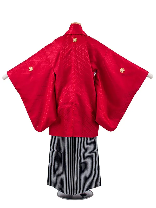 かんたん着付 小学校 卒業式 男の子 袴 赤地 1838