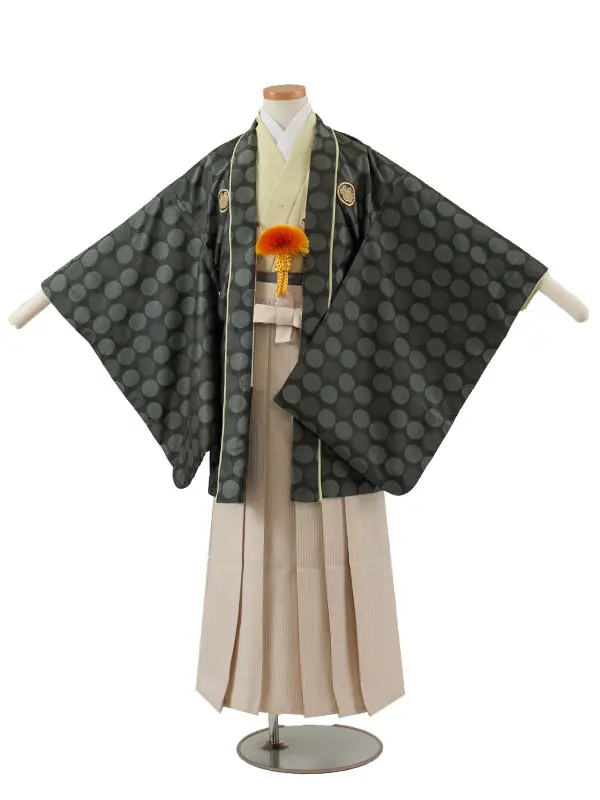 小学校 卒業式 男の子 袴 黒緑 ドット柄 1856