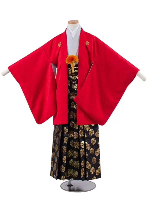 かんたん着付 小学校 卒業式 男の子 袴 赤地 1857