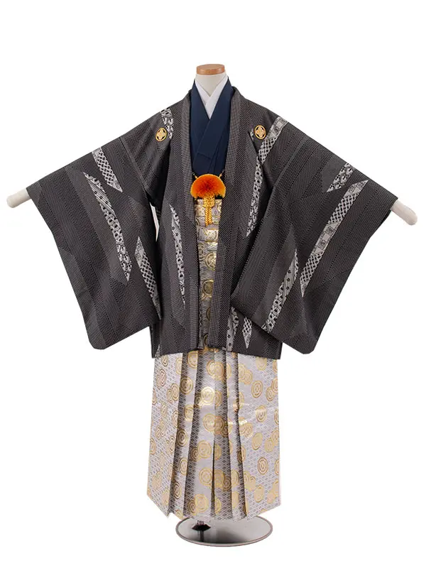 かんたん着付 小学校 卒業式 男の子 袴 黒地 1858