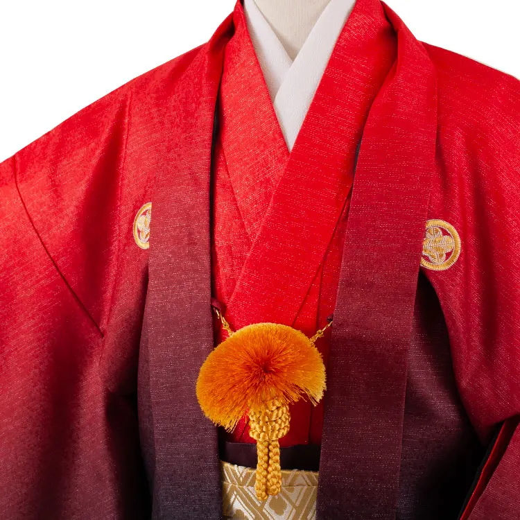 かんたん着付 小学校 卒業式 男の子 袴 赤×黒ぼかし 1861