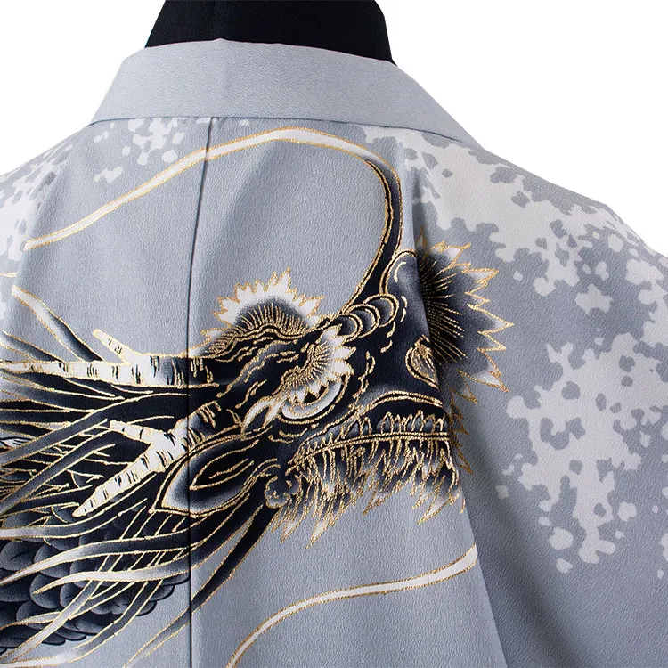 かんたん着付 小学校 卒業式 男の子 袴 グレー 龍 1862