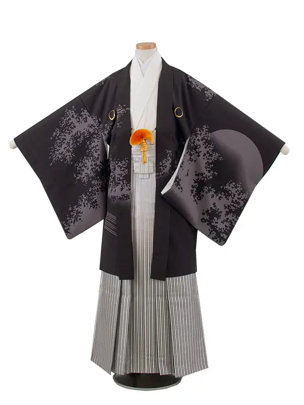 かんたん着付 小学校 卒業式 男の子 袴 黒地 青龍 1864