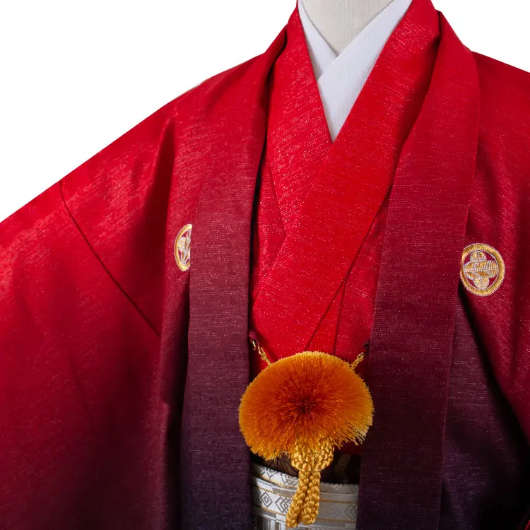 かんたん着付 小学校 卒業式 男の子 袴 赤×黒ぼかし 1866