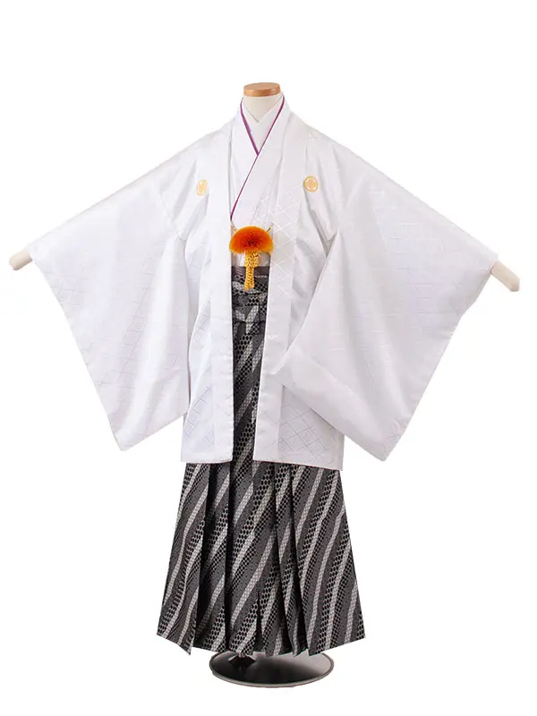 かんたん着付 小学校 卒業式 男の子 袴 白地 1870