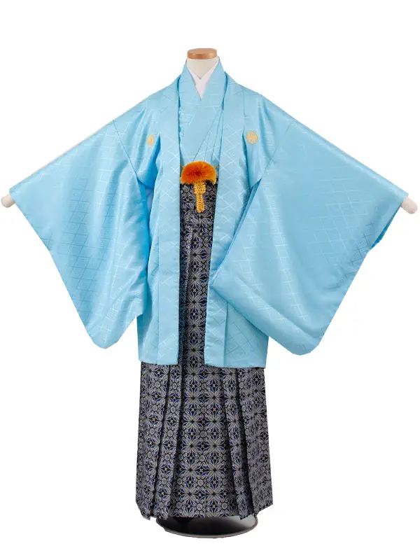 かんたん着付 小学校 卒業式 男の子 袴 スカイブルー 1871